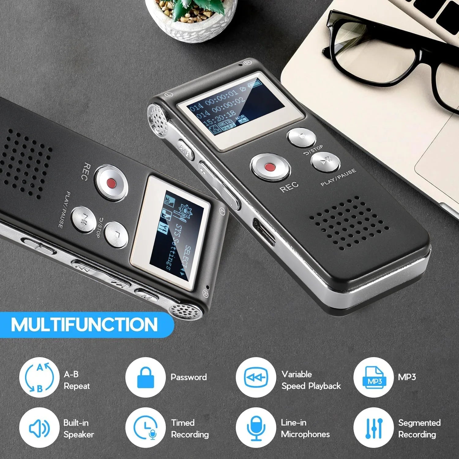 Voice Recorder Mini Voice Activated – Lectures, Meetings