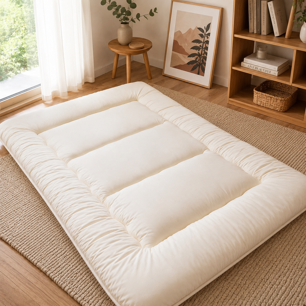Japanese Floor Bed, 4 Inch Thick Futon Mattress, Foldable – Home, Travel