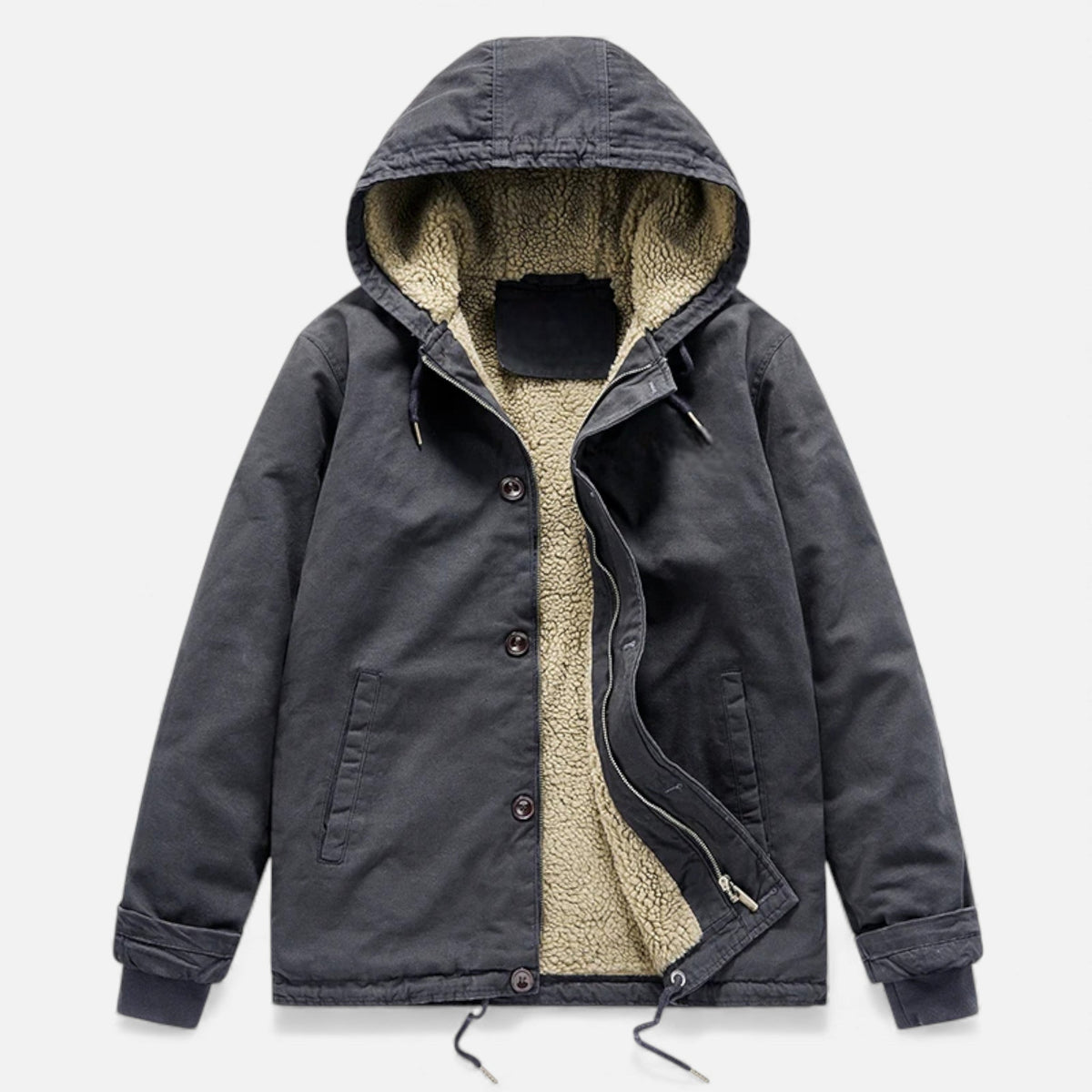 Warm Lined Men's Winter Jacket with Hood – Outdoor, Casual