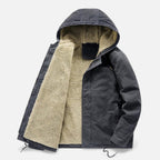 Warm Lined Men's Winter Jacket with Hood – Outdoor, Casual
