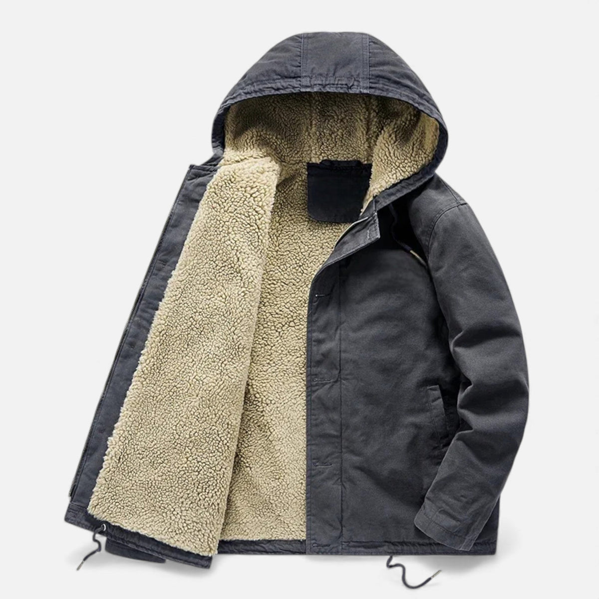 Warm Lined Men's Winter Jacket with Hood – Outdoor, Casual