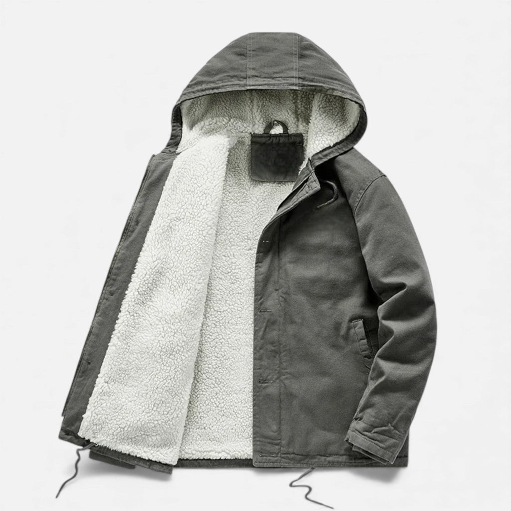 Warm Lined Men's Winter Jacket with Hood – Outdoor, Casual
