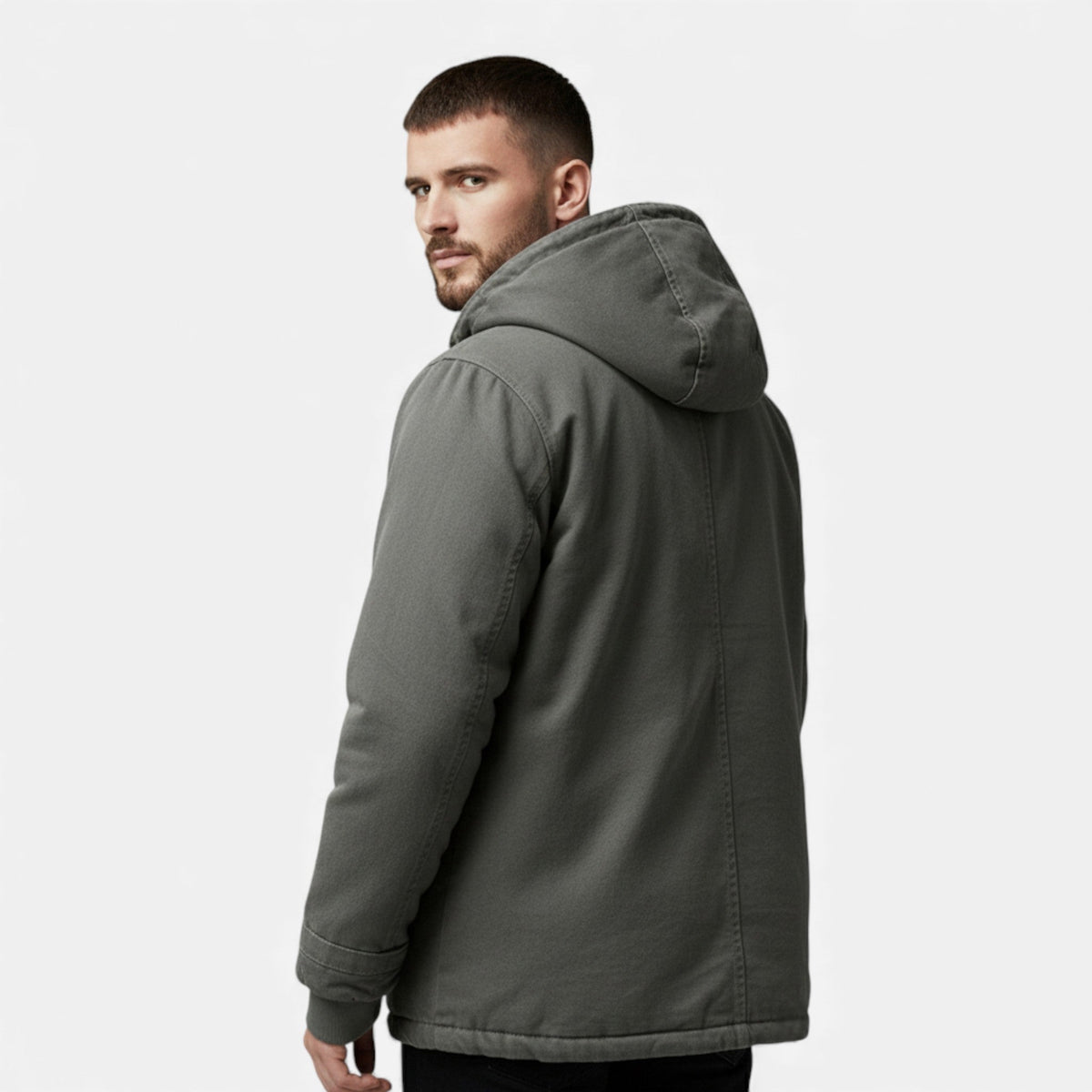 Warm Lined Men's Winter Jacket with Hood – Outdoor, Casual