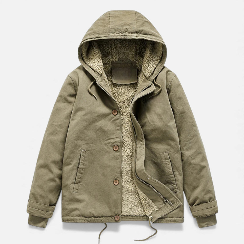 Warm Lined Men's Winter Jacket with Hood – Outdoor, Casual