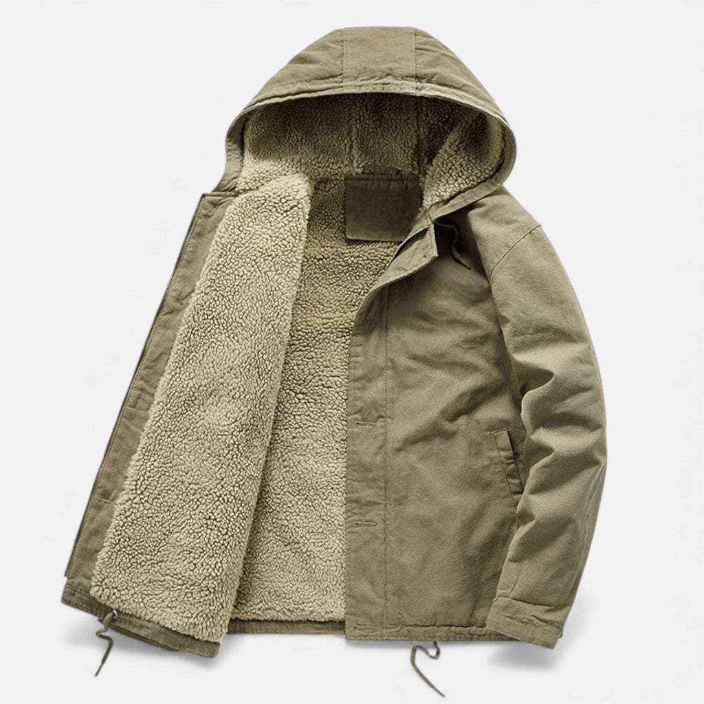 Warm Lined Men's Winter Jacket with Hood – Outdoor, Casual