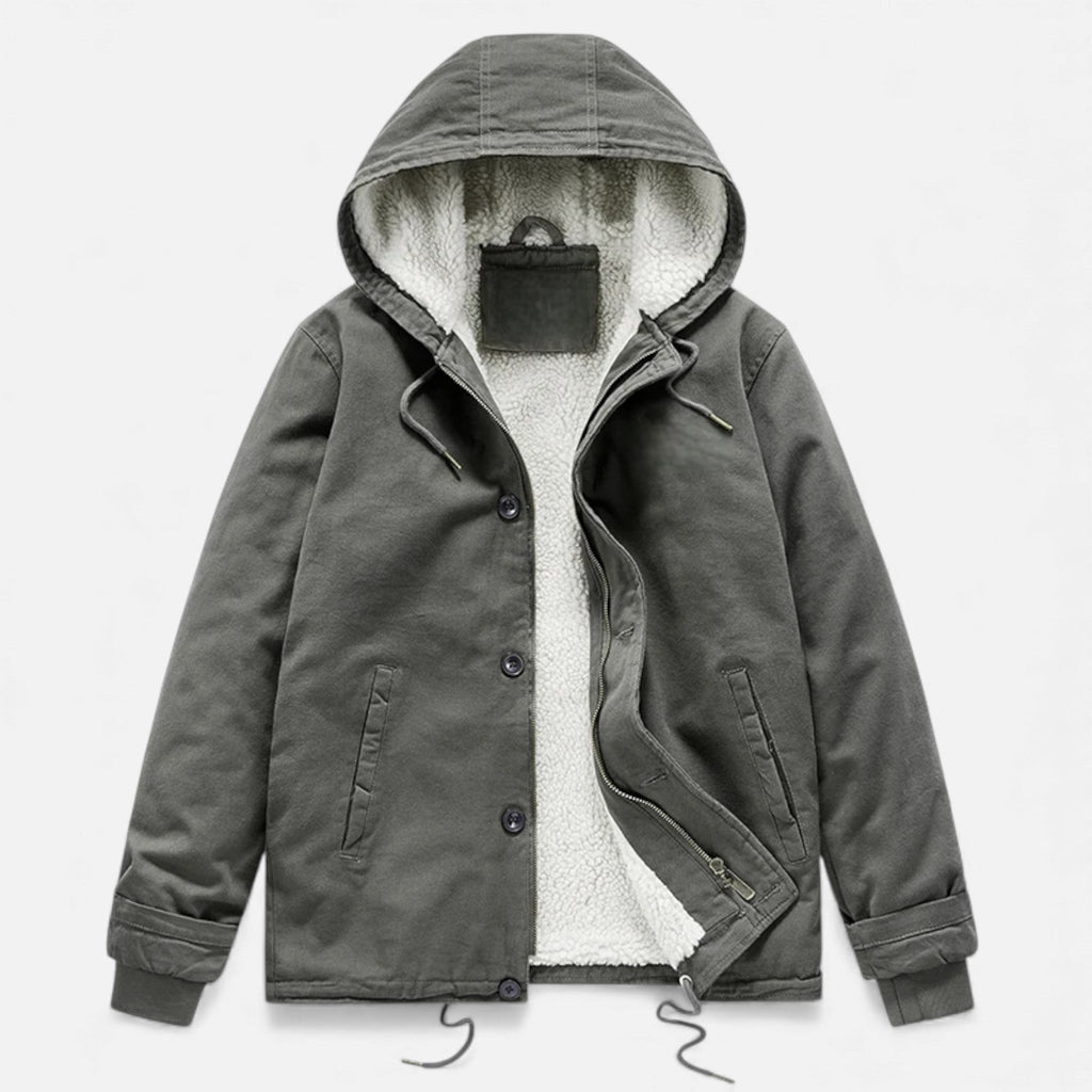 Warm Lined Men's Winter Jacket with Hood – Outdoor, Casual