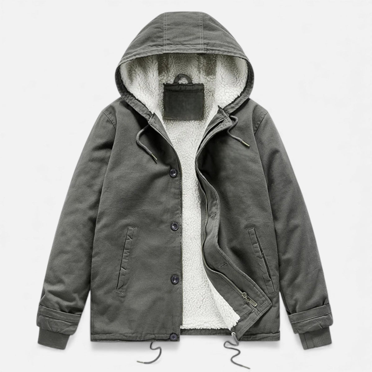 Warm Lined Men's Winter Jacket with Hood – Outdoor, Casual