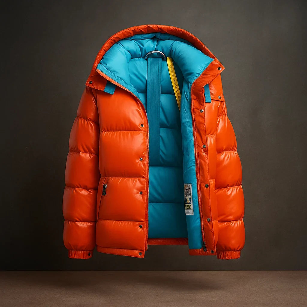 Warm Men's Puffer Jacket with Thick Padding – Winter Outdoor, Casual Wear