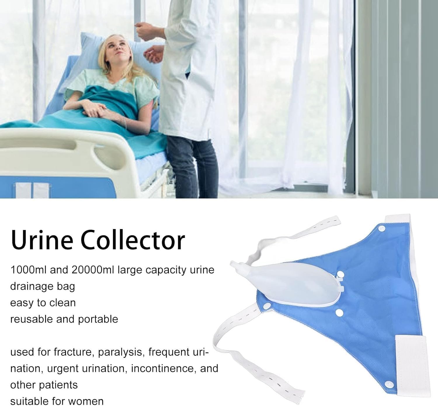 Wearable Urine Collector System 1000 mL Capacity with Adjustable Straps – Comfort, Convenience