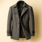 Windproof Wool Coat – Stylish Outerwear, Cold Weather Protection