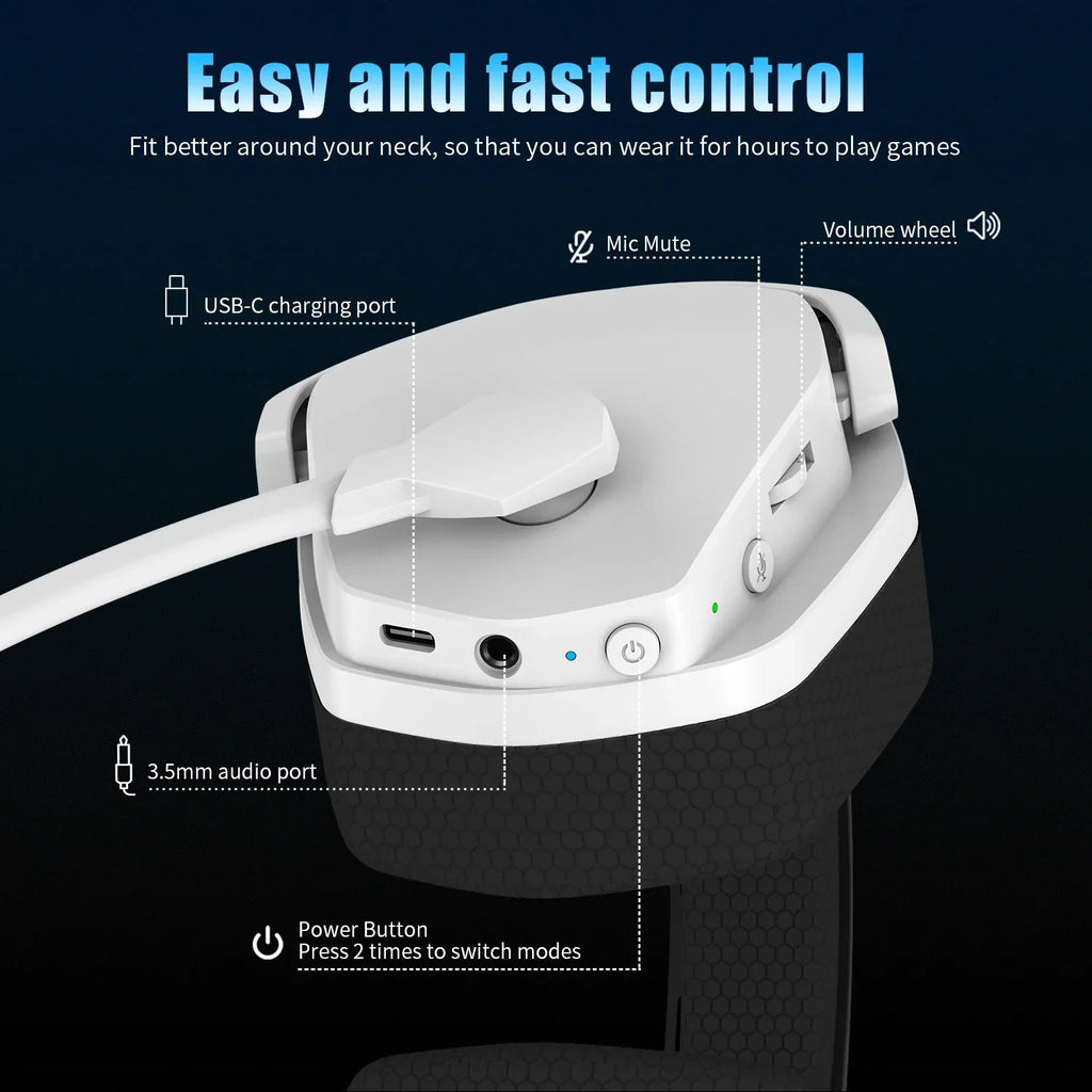 Wireless Gaming Headset with Active Noise Cancellation & Long Battery Life – Gaming, Home Office