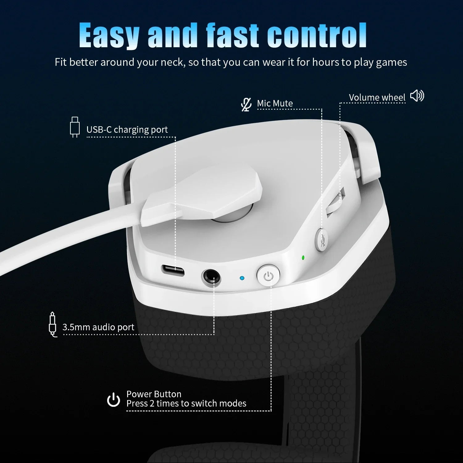 Wireless Gaming Headset with Active Noise Cancellation & Long Battery Life – Gaming, Home Office