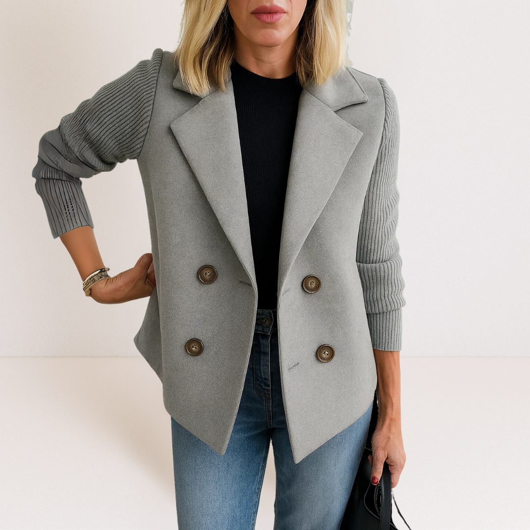 Women's Casual Blazer with Double-Breasted Closure – Office, Everyday