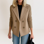 Women's Casual Blazer with Double-Breasted Closure – Office, Everyday