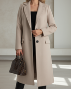 Women's Coat Buttoned Front Design – Casual, Office