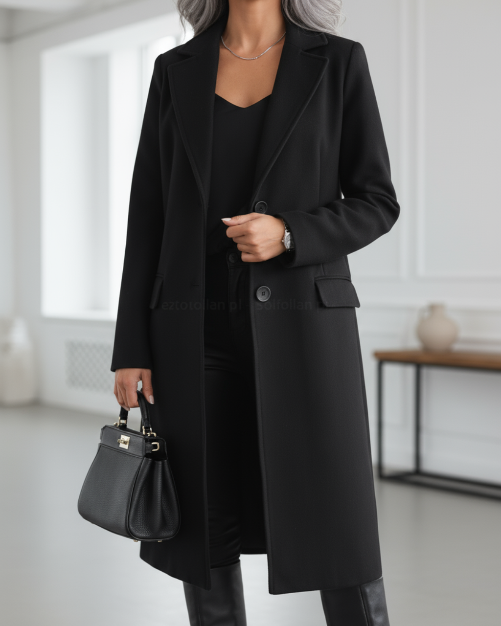 Women's Coat Buttoned Front Design – Casual, Office