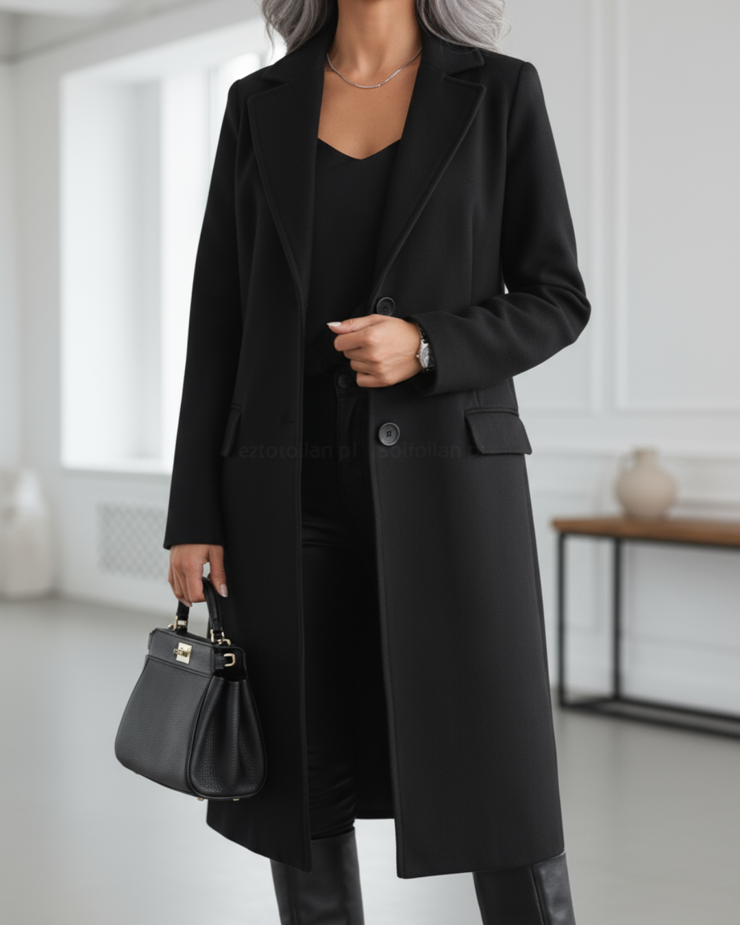 Women's Coat Buttoned Front Design – Casual, Office