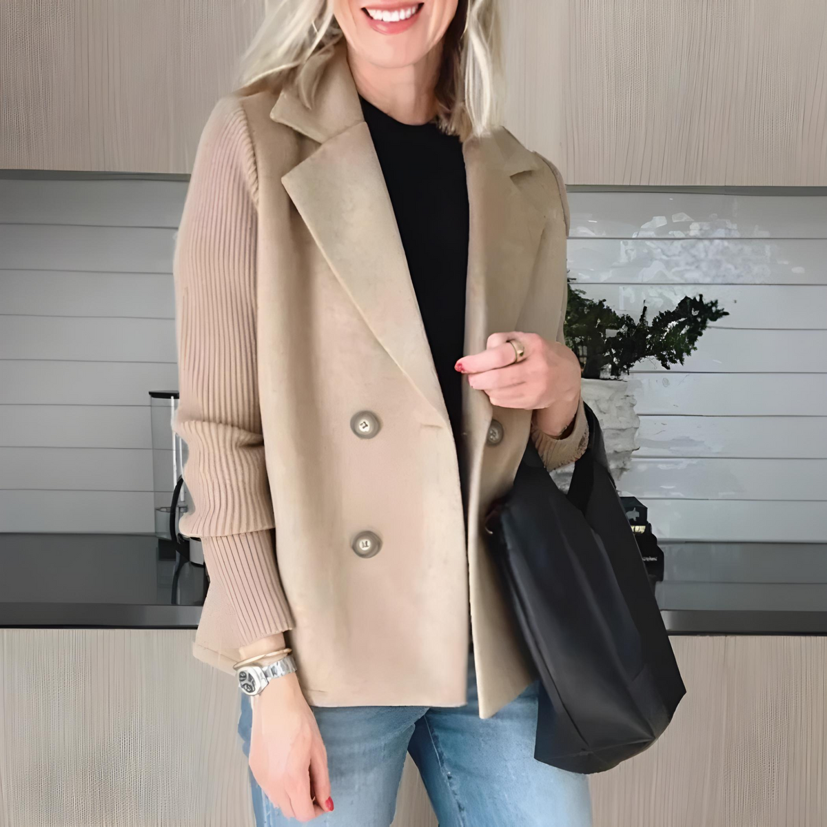 Women's Coat | Structured Lapel Design – Casual, Office
