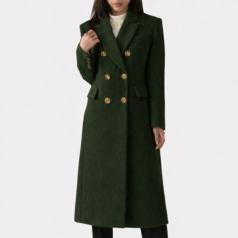 Women's Coat with Flap-style Pocket Detailing – Casual, Office