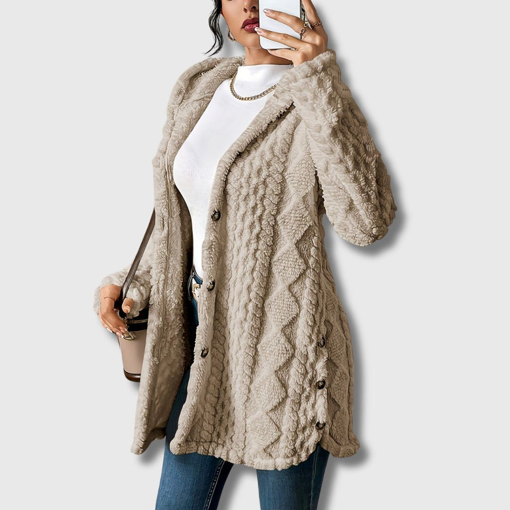 Women's Cozy Hooded Teddy Coat – Casual, Everyday Wear