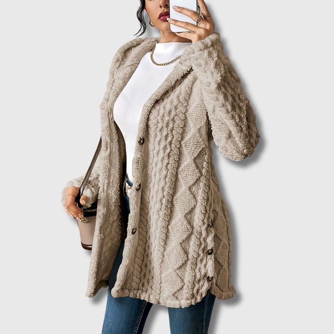 Women's Cozy Hooded Teddy Coat – Casual, Everyday Wear