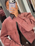 Women's Cropped Zip-Up Bomber Jacket – Casual, Everyday Wear