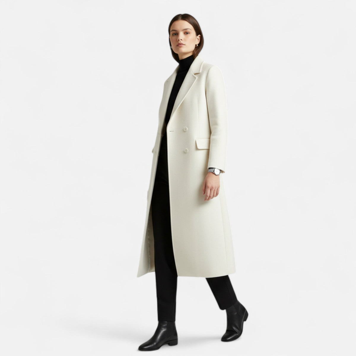 Women's Elegant Double-Breasted Trench Coat – Casual, Office