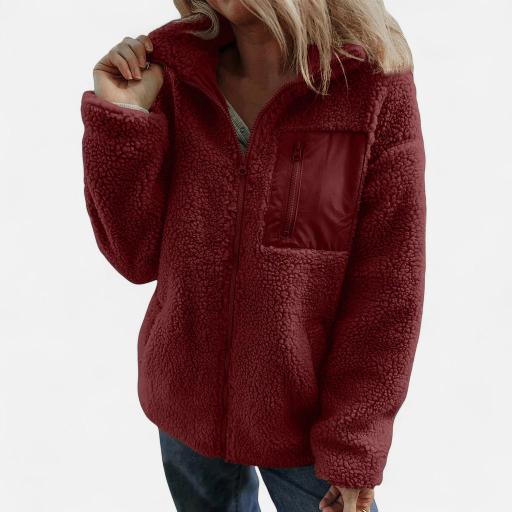 Women's Elegant Warm Fleece Teddy Coat – Casual, Winter Wear
