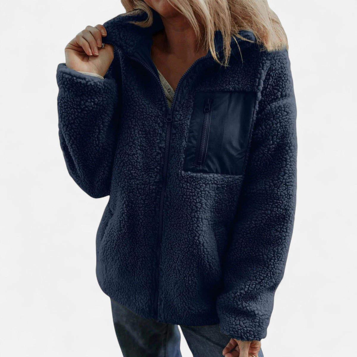Women's Elegant Warm Fleece Teddy Coat – Casual, Winter Wear