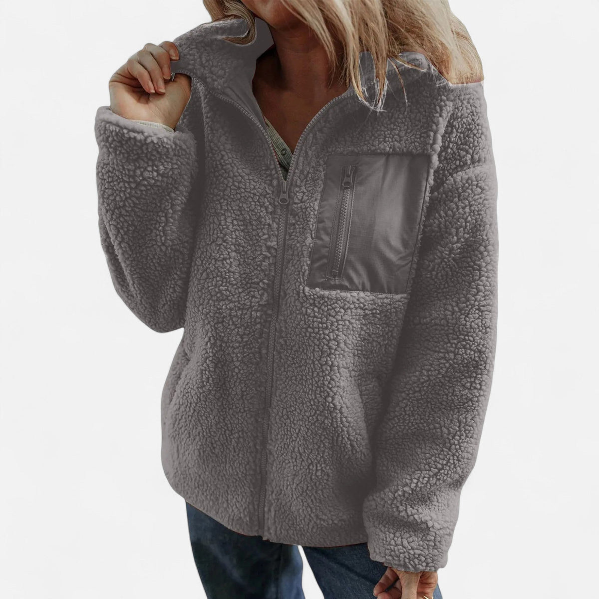 Women's Elegant Warm Fleece Teddy Coat – Casual, Winter Wear