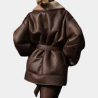 Women's Fashion Jacket with Belt – Casual, Office