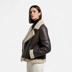 Women's Fitted Suede Leather Jacket – Casual, Office