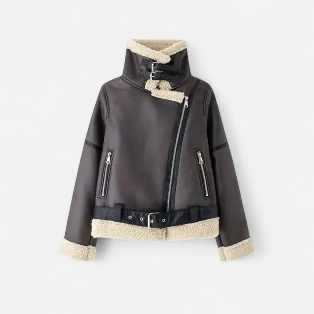 Women's Fitted Suede Leather Jacket – Casual, Office
