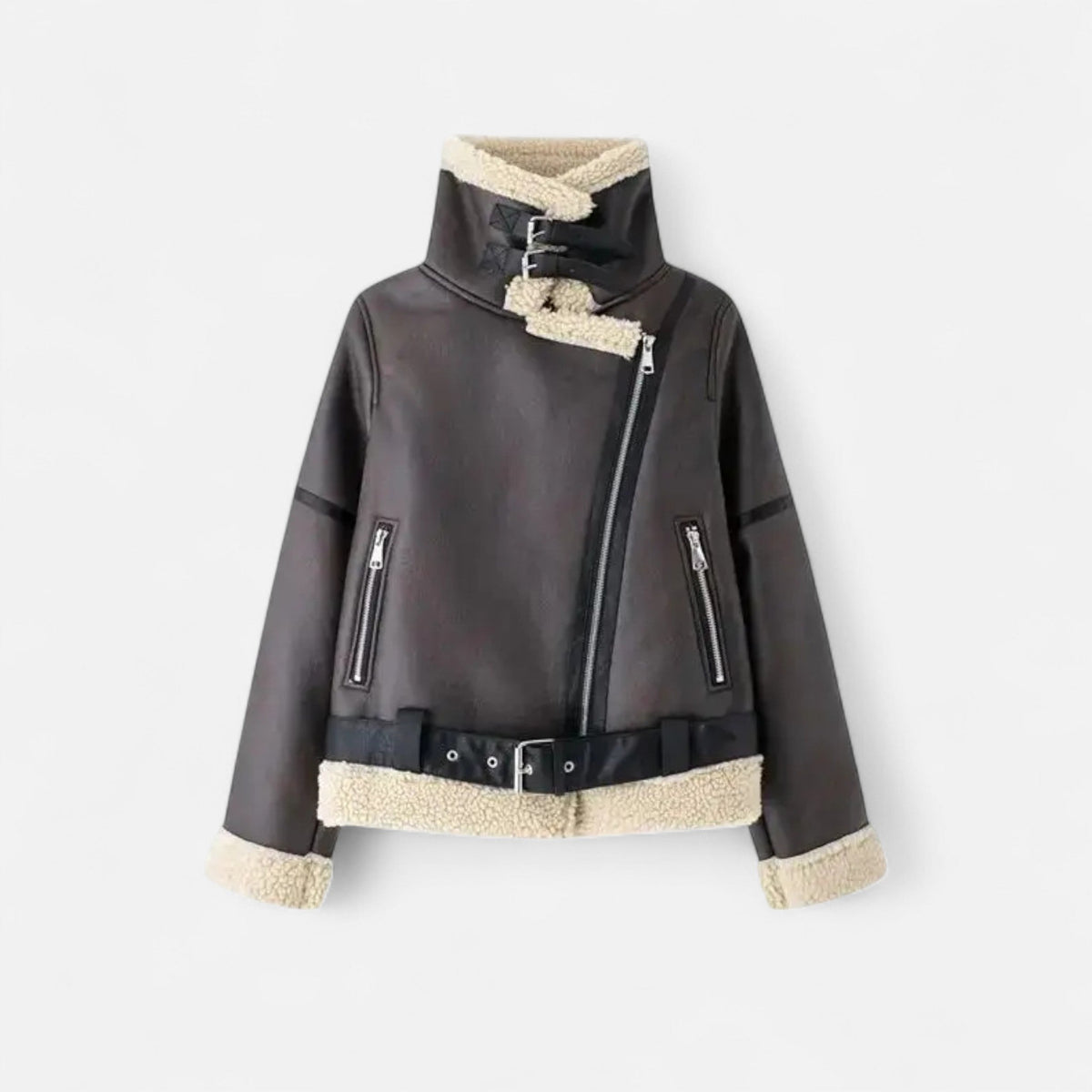 Women's Fitted Suede Leather Jacket – Casual, Office