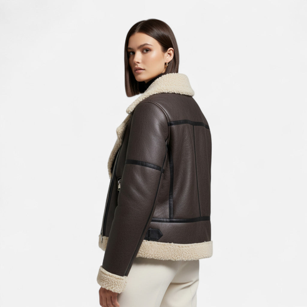 Women's Fitted Suede Leather Jacket – Casual, Office