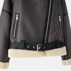 Women's Fitted Suede Leather Jacket – Casual, Office