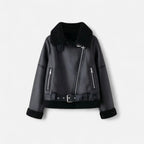 Women's Fitted Suede Leather Jacket – Casual, Office