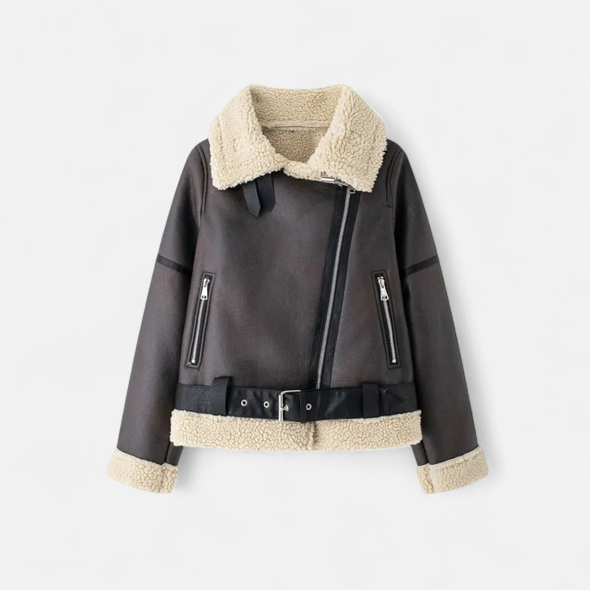 Women's Fitted Suede Leather Jacket – Casual, Office