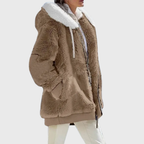 Women's Fleece Winter Jacket with Hood – Casual, Outdoor