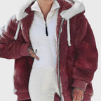Women's Fleece Winter Jacket with Hood – Casual, Outdoor