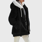 Women's Fleece Winter Jacket with Hood – Casual, Outdoor
