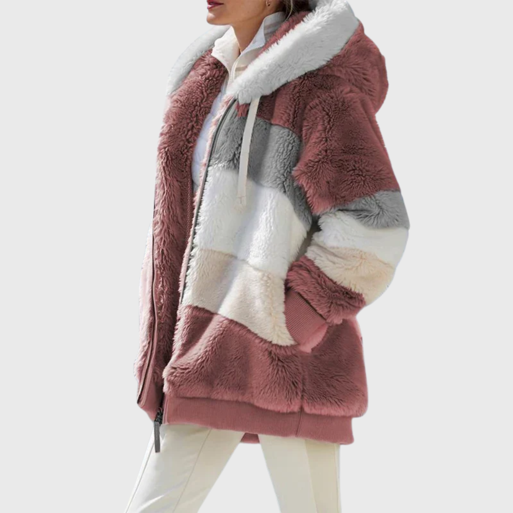 Women's Fleece Winter Jacket with Hood – Casual, Outdoor