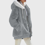 Women's Fleece Winter Jacket with Hood – Casual, Outdoor