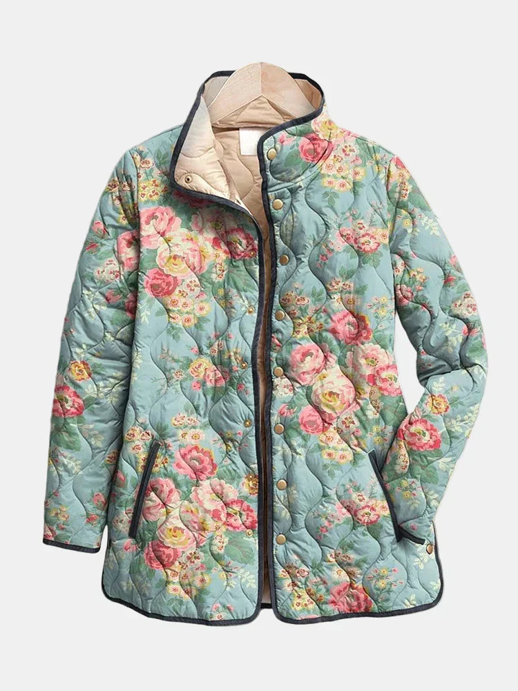 Women's Floral Botanical Print Jacket – Casual, Everyday Wear