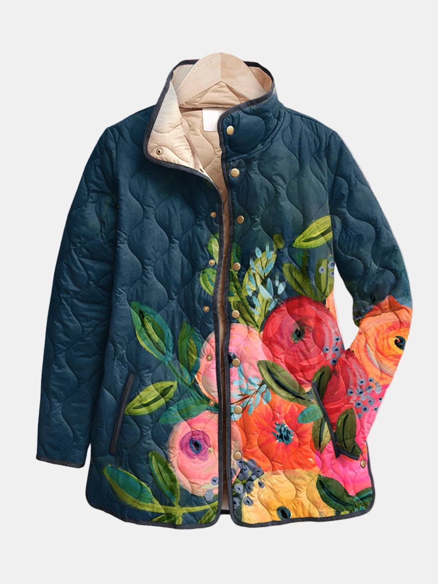 Women's Floral Design Jacket – Casual, Everyday Wear