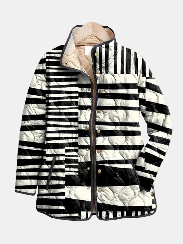 Women's Full Snap-Button Jacket – Casual, Office
