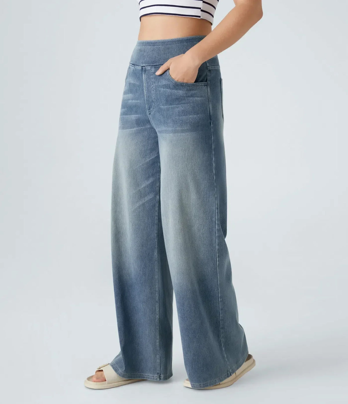 Women's High-Waist Stretch Jeans – Casual Wear, Everyday Comfort