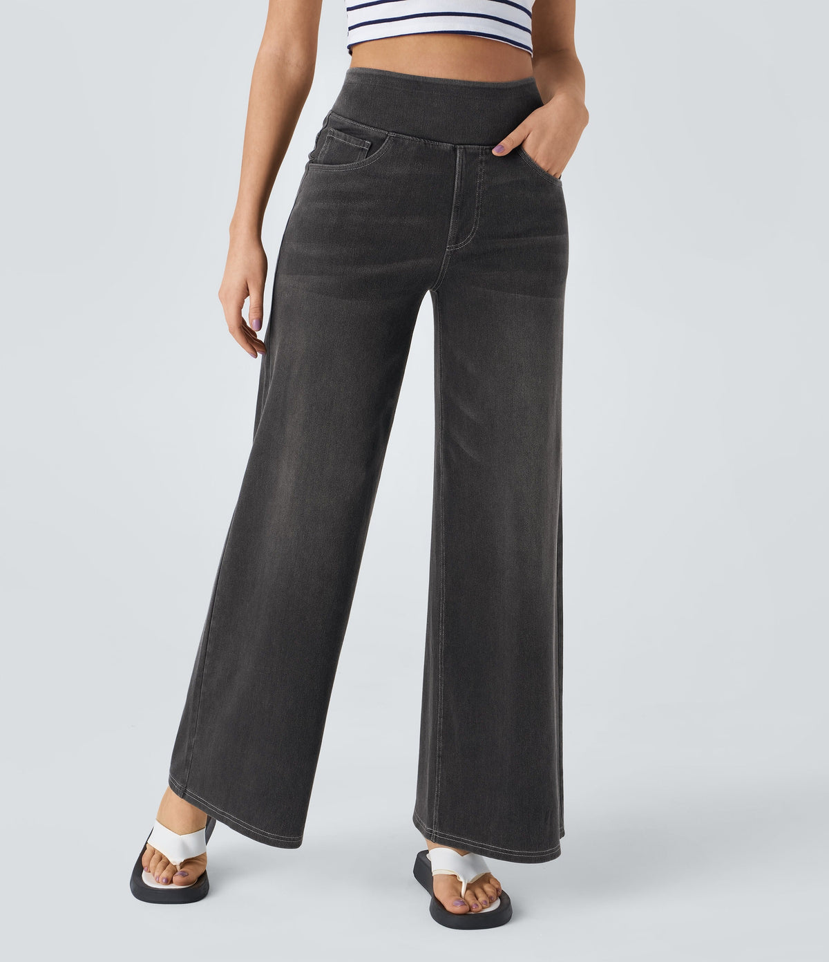 Women's High-Waist Stretch Jeans – Casual Wear, Everyday Comfort