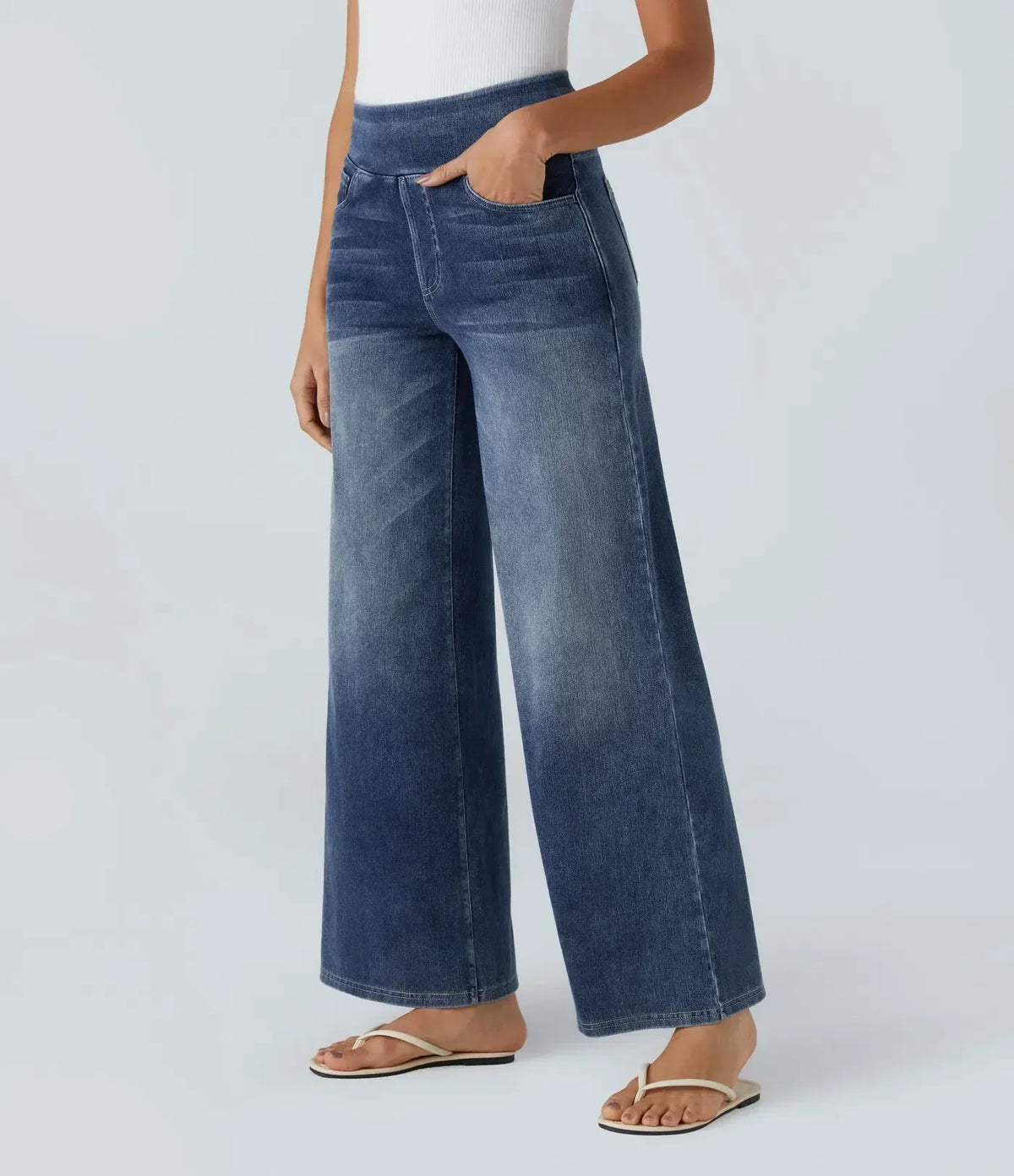 Women's High-Waist Stretch Jeans – Casual Wear, Everyday Comfort