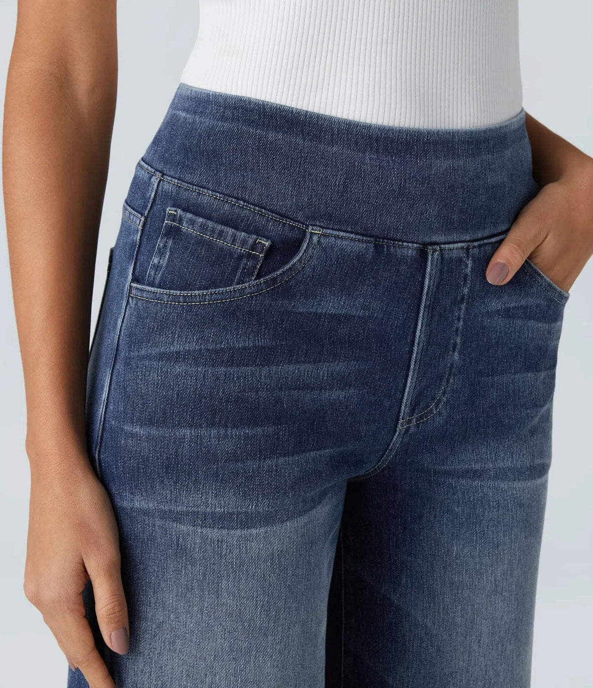 Women's High-Waist Stretch Jeans – Casual Wear, Everyday Comfort
